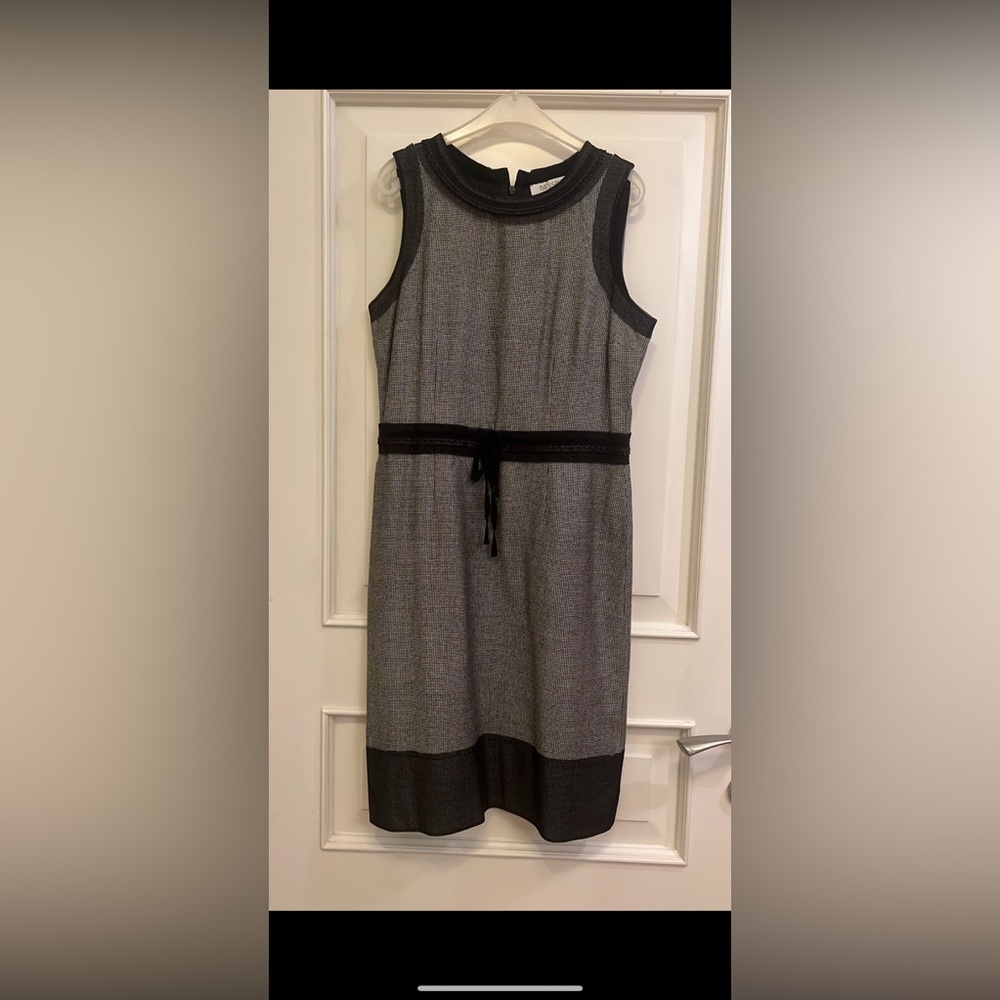 Bessini Elegant Black and Gray office Women's pencil Dress size M